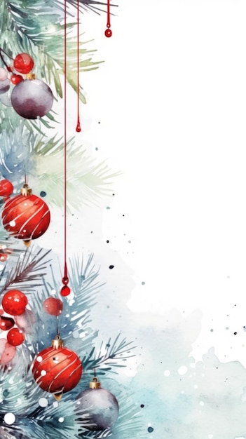 Aquarel Kerstgroetekaart Mockup Generatieve AI