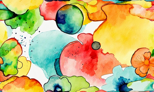 Aquarel kleurrijk abstract schilderij illustratie cartoon stijl wallpaper achtergrondontwerp