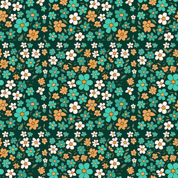Aquarel kleurrijk bloemig naadloos patroon op witte achtergrond