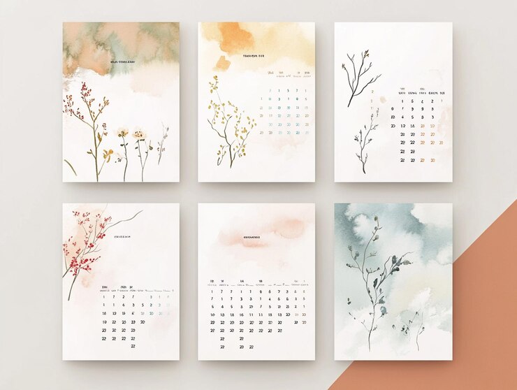 Foto aquarel landschapskalender set