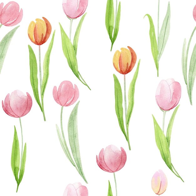 Aquarel lente tulpen