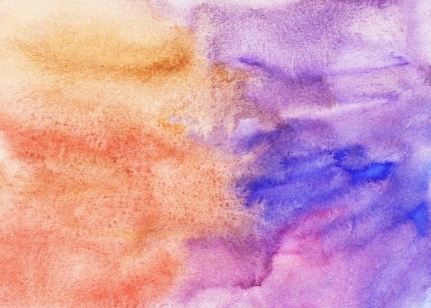 Aquarel licht violet met roodbruin en blauw