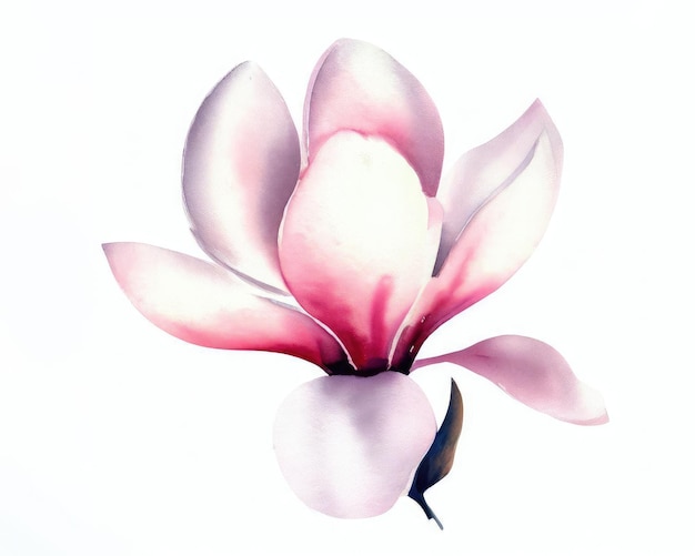 Aquarel magnolia bloem op witte achtergrond