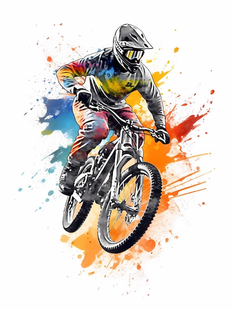 aquarel motorcrosser racen