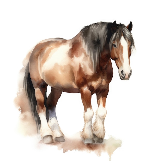 Aquarel paard creatieve illustratie digitale kunst