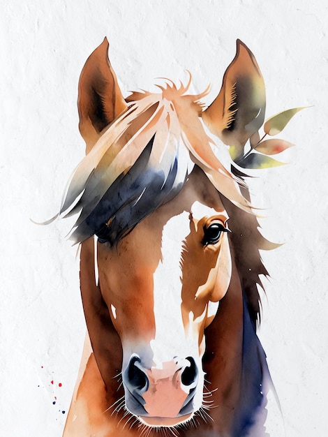 Aquarel paard schilderij acryl illustratie