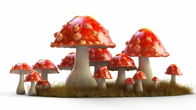 Aquarel paddenstoelen geïsoleerd op een witte achtergrond Generatieve AI