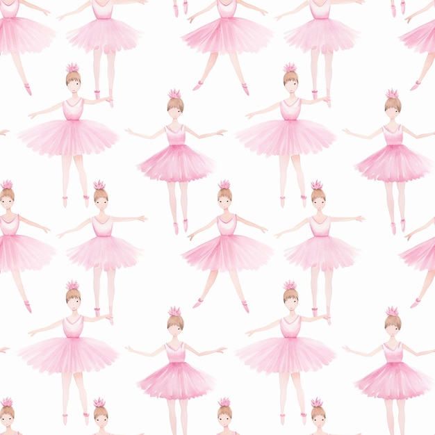Foto aquarel roze ballerina's tile charmante en mooie afbeeldingen voor dansliefhebbers