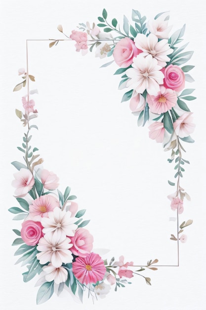 Aquarel roze bloemen achtergrond