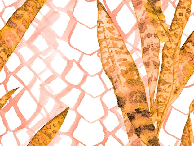 Aquarel rozen, pioenroos en bladeren naadloos patroon. Mandarijn Oranje Zomer Bloesem Achtergrond. Exotisch zwemkledingontwerp. Vintage Peonie Eco Rapport. Botanische bloemenillustratie.