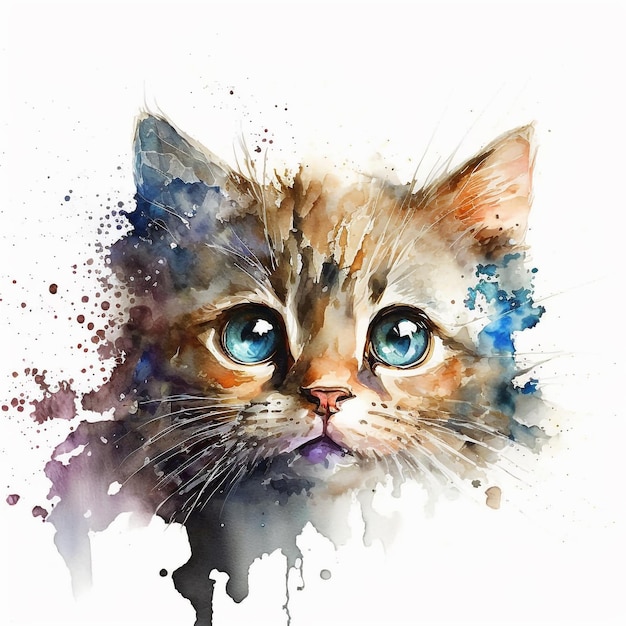 Aquarel Schattige Dieren Chibi Stijl Grote Ogen Exotisch Tropisch Woud Wildlife Crazy Abstract