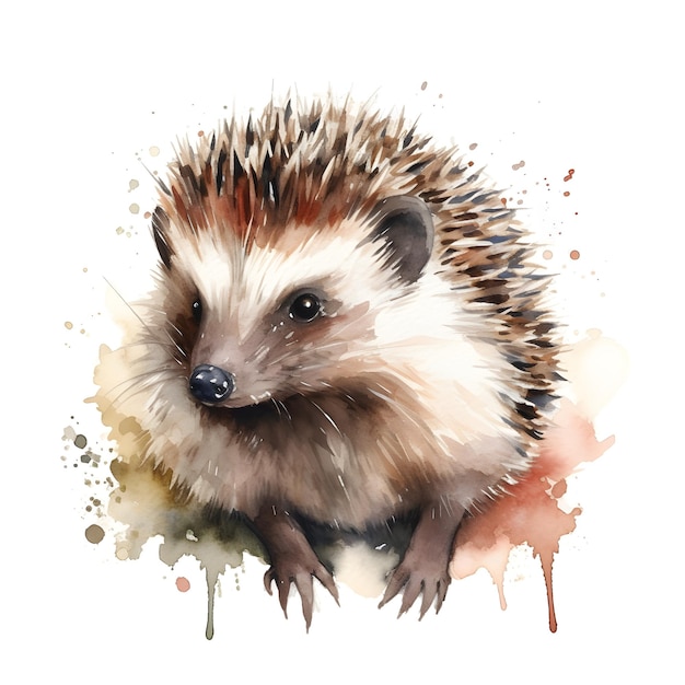 Aquarel schilderij van een egel