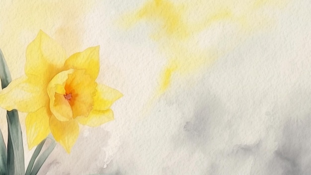 Aquarel schilderij van een gele narcis