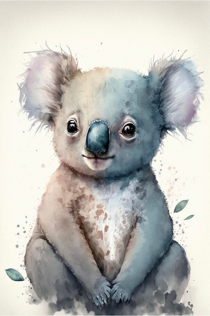 Aquarel schilderij van een koala beer generatieve ai