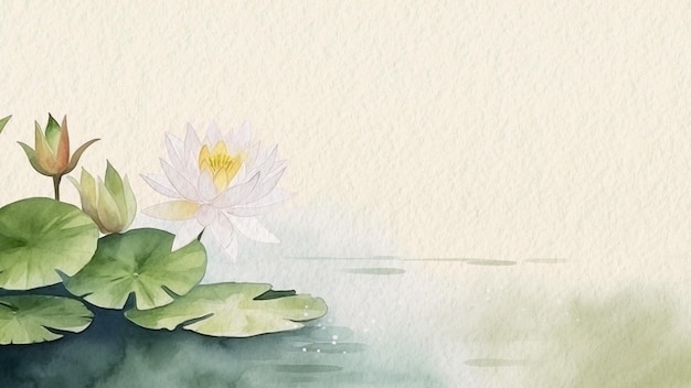 Foto aquarel schilderij van een lotusbloem