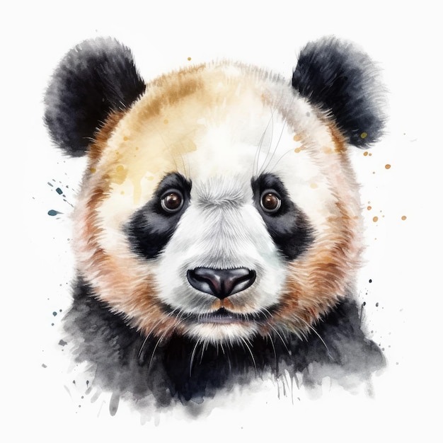 Aquarel schilderij van een schattige liefde panda Al gegenereerd