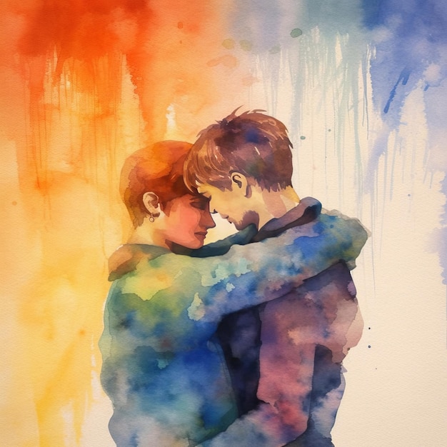 Aquarel schilderij van vijfentwintig LGBT-stel
