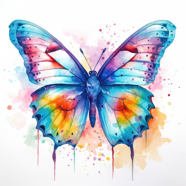 Aquarel schilderij van vlinder
