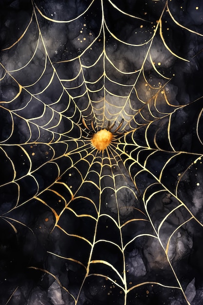 Aquarel Spider Web Digitale papieren Spider Web achtergrond Halloween uitnodiging achtergrond