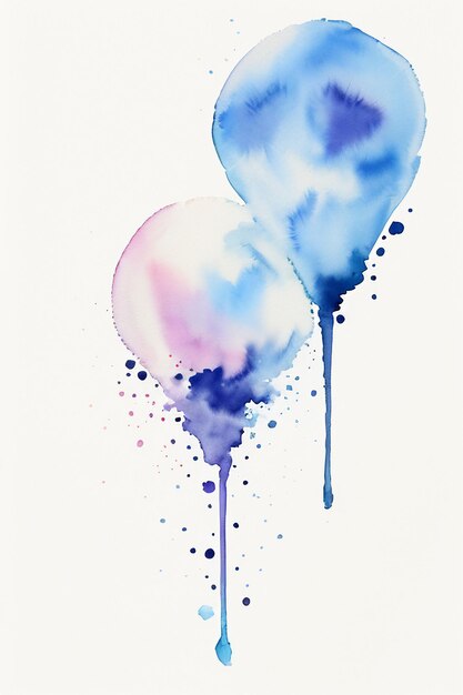 Foto aquarel splash inkt blauwe achtergrondafbeelding mooie kleur verf smudge effect eenvoudige achtergrond