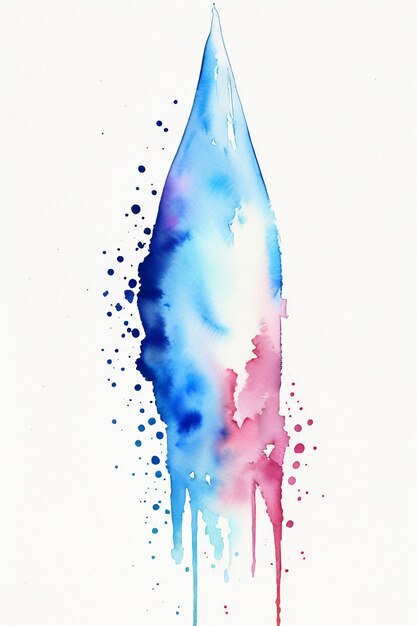 Aquarel splash inkt blauwe achtergrondafbeelding mooie kleur verf smudge effect eenvoudige achtergrond