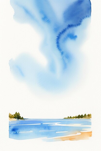 Foto aquarel splash inkt blauwe achtergrondafbeelding mooie kleur verf smudge effect eenvoudige achtergrond