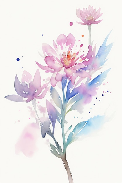 Aquarel splash inkt blauwe achtergrondafbeelding mooie kleur verf smudge effect eenvoudige achtergrond