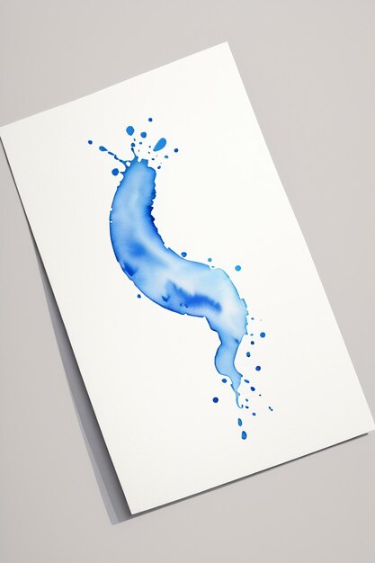 Foto aquarel splash inkt blauwe achtergrondafbeelding mooie kleur verf smudge effect eenvoudige achtergrond