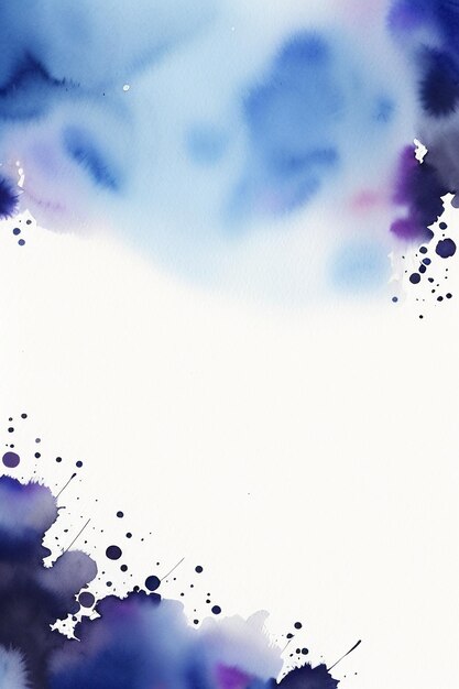 Aquarel splash inkt blauwe achtergrondafbeelding mooie kleur verf smudge effect eenvoudige achtergrond