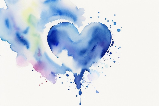 Foto aquarel splash inkt blauwe achtergrondafbeelding mooie kleur verf smudge effect eenvoudige achtergrond