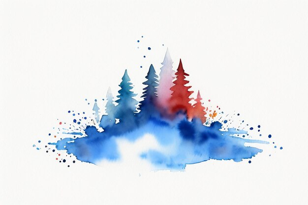 Aquarel splash inkt blauwe achtergrondafbeelding mooie kleur verf smudge effect eenvoudige achtergrond