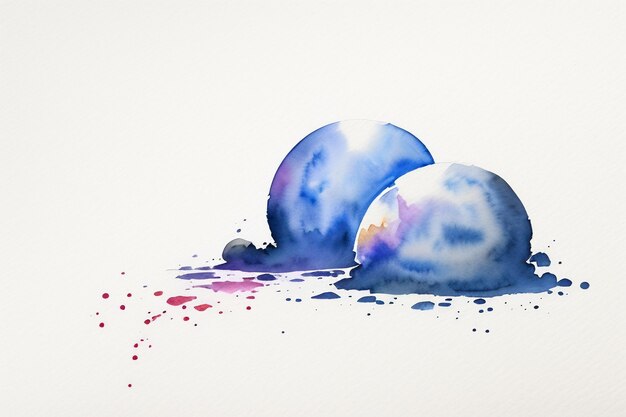 Foto aquarel splash inkt blauwe achtergrondafbeelding mooie kleur verf smudge effect eenvoudige achtergrond