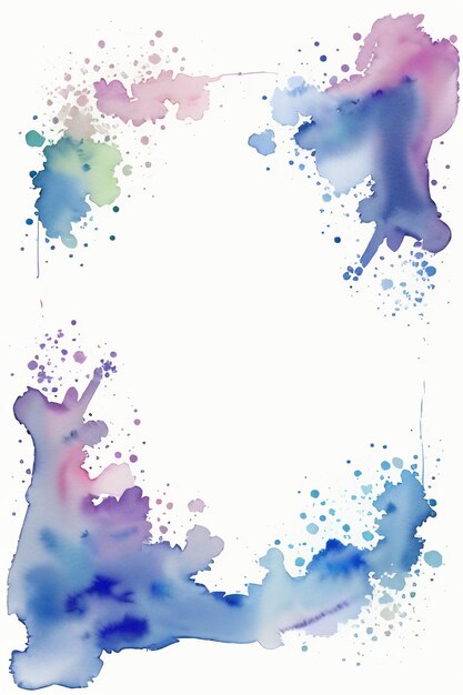 Foto aquarel splash inkt blauwe achtergrondafbeelding mooie kleur verf smudge effect eenvoudige achtergrond