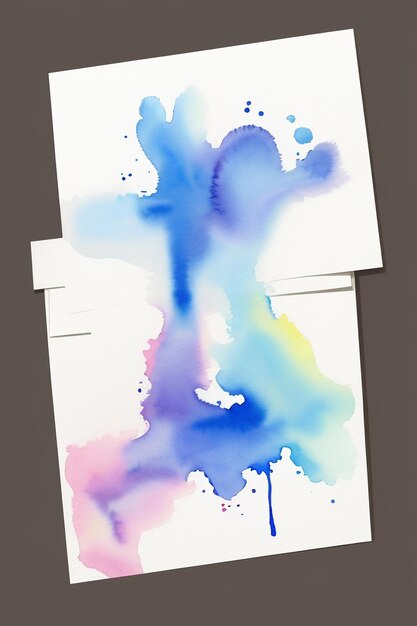 Foto aquarel splash inkt blauwe achtergrondafbeelding mooie kleur verf smudge effect eenvoudige achtergrond