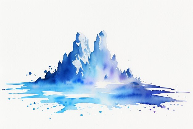 Foto aquarel splash inkt blauwe achtergrondafbeelding mooie kleur verf smudge effect eenvoudige achtergrond