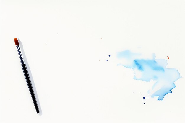 Foto aquarel splash inkt blauwe achtergrondafbeelding mooie kleur verf smudge effect eenvoudige achtergrond