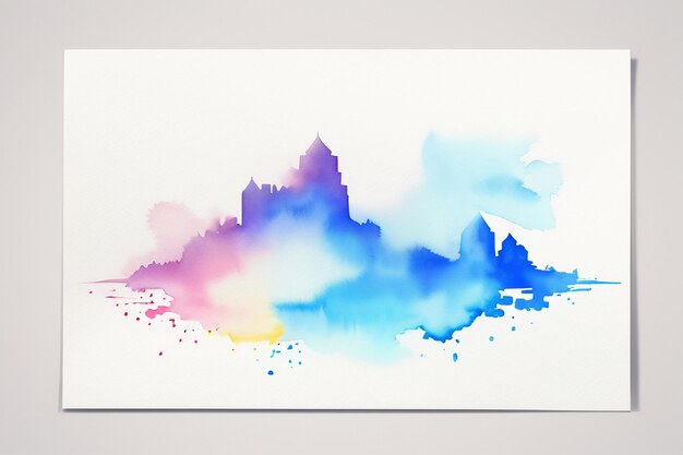 Aquarel splash inkt smudge stijl Chinese inkt schilderij ontwerp element achtergrond behang