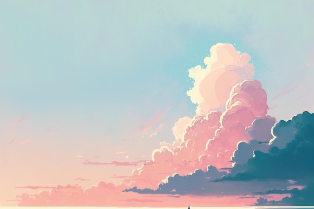 Aquarel stijl van hemel zoete kleur achtergrond