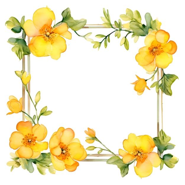 Aquarel veld bloemen frame weide bloemen grens