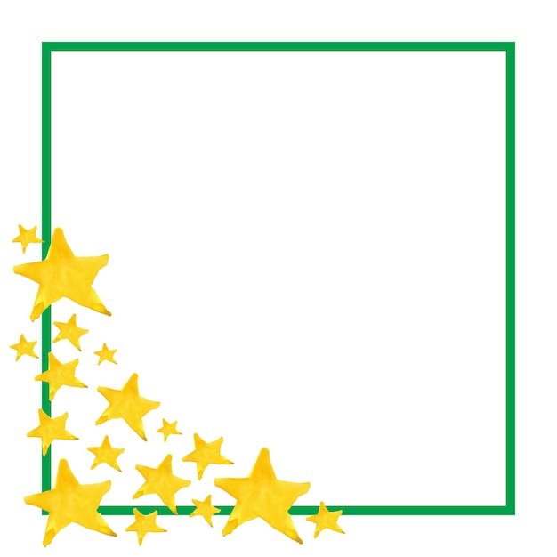 Aquarel vijfpuntige ster symbool frame sjabloon achtergrond