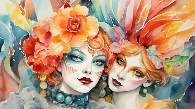 Aquarel Vintage Carnaval