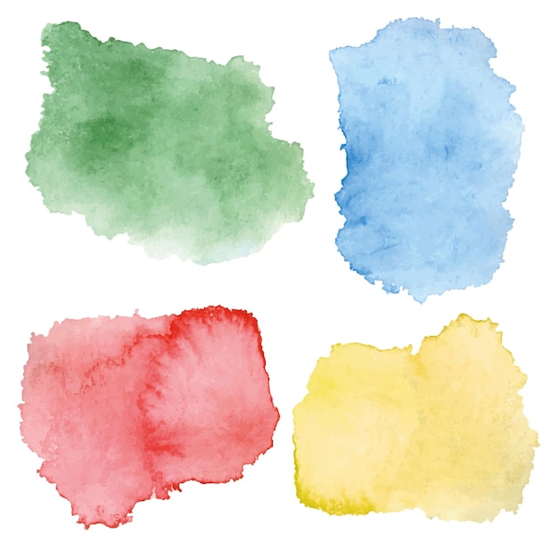 Aquarel vlekken groen blauw rood geel