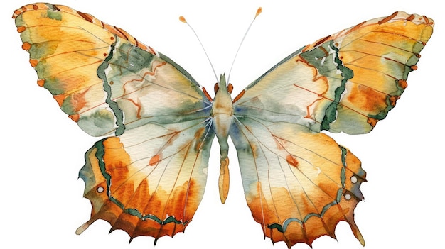 Aquarel vlinder schilderij geïsoleerd op witte achtergrond