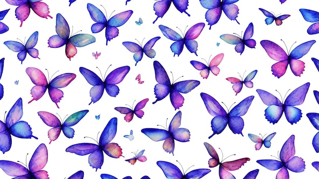 Aquarel vlinder set Handgeschilderde vlinders schets illustratie geïsoleerd op witte achtergrond