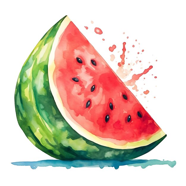 Aquarel Watermelon Kleurrijke zomerfruit decoratie