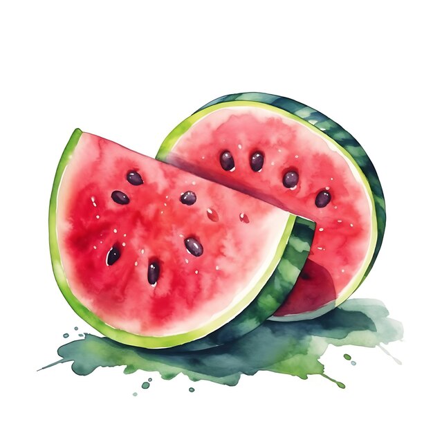 Aquarel Watermelon Kleurrijke zomerfruit decoratie