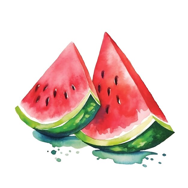 Aquarel Watermelon Kleurrijke zomerfruit decoratie