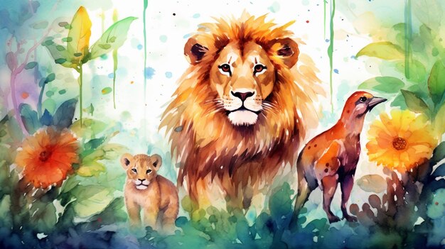 Aquarel Wildlife achtergrond