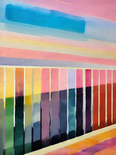 Aquarel zonsondergang schilderij abstracte illustratie reproductie