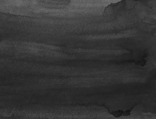 Aquarel zwarte achtergrondstructuur. Donkere monochrome overlay. Abstracte oude aquarel. Vlekken op papier.